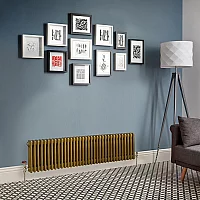 300 x 1595mm Metallic Gold Horizontal Traditional Triple Column Radiator
