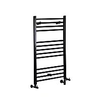 1000 x 500mm Dual Fuel Bathroom Heated Towel Rail Black Milano