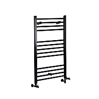 1000 x 600mm Dual Fuel Black Heated or Electric Bathroom Towel Rail