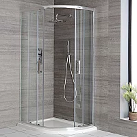 1000 x 800mm Right Chrome Quadrant Shower Enclosure with White Tray