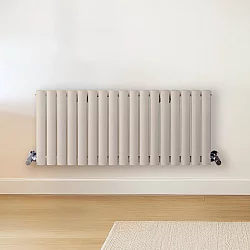 Milano Aruba Horizontal Designer Radiator Double Panel 400mm x 1000mm Pearl White