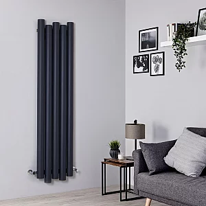 Milano Motus Aluminium Anthracite Vertical Designer Radiator 1600mm x 390mm Single Panel