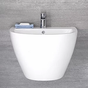Milano Irwell White Modern Wall Hung Basin 530mm x 440mm 1 TapHole