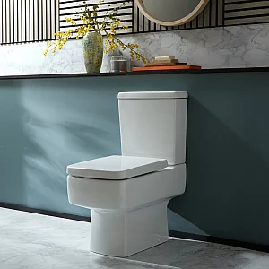 Milano Elswick Modern Close Coupled Toilet with Soft Close Seat Choice of Flush Button Finish