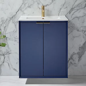 Milano Edge 610mm Wall Hung Modern Vanity Unit with Basin Choice of Finish and Handles