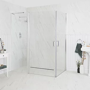 Milano Langley Traditional Hinged Double Door Corner Wet Room Shower Enclosure 1700mm x 700mm