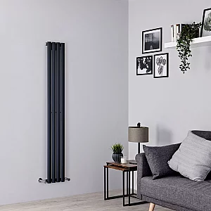 Milano Aruba Vertical Designer Radiator Single Panel 1600mm x 236mm Anthracite