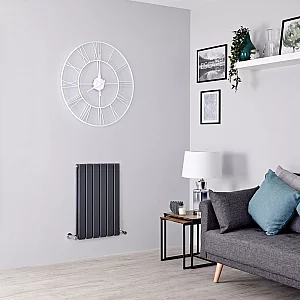Milano Alpha Flat Panel Horizontal Designer Radiator Double Panel 635mm x 420mm Anthracite