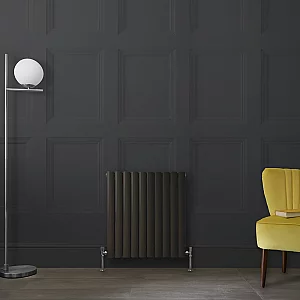 Milano Aruba Horizontal Designer Radiator Double Panel 635mm x 590mm Carbon Grey
