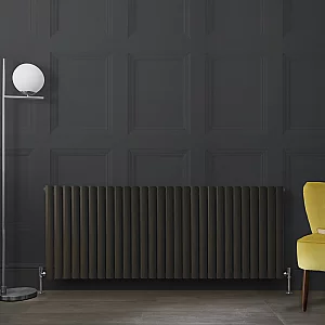 Milano Aruba Horizontal Designer Radiator Double Panel 635mm x 1652mm Carbon Grey