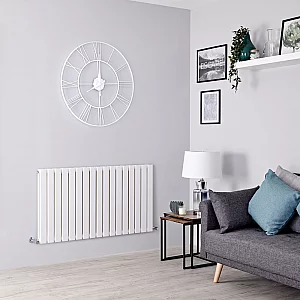 Milano Alpha Flat Panel Horizontal Designer Radiator Double Panel 635mm x 1190mm White