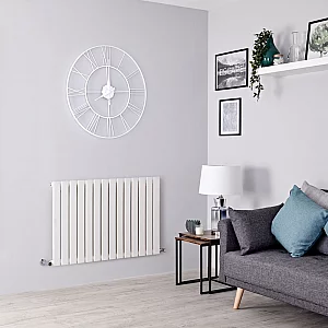 Milano Alpha Flat Panel Horizontal Designer Radiator Single Panel 635mm x 980mm White