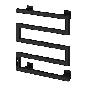 Reina Vispa Stainless Steel Dry Electric Heated Towel Rail 510mm x 500mm Matt Black