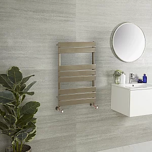 Milano Lustro Designer Metallic Bronze Flat Panel Heated Towel Rail 825mm x 450mm