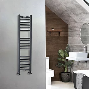 Milano Artle Anthracite Straight Heated Towel Rail 1200mm x 300mm