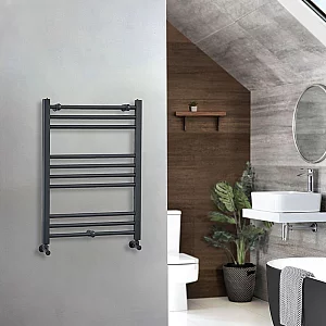 Milano Artle Anthracite Straight Heated Towel Rail 800mm x 600mm