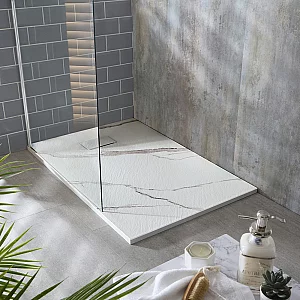 Milano Asta Marble Effect Rectangular Shower Tray 1600mm x 800mm