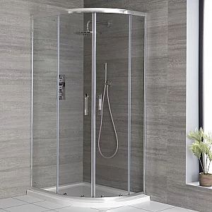Milano Portland Offset Quadrant Shower Enclosure with Right Hand AntiSlip Tray 900mm x 760mm