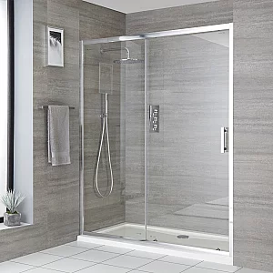 Milano Portland Sliding Door Shower Enclosure with White Tray 1400mm x 800mm