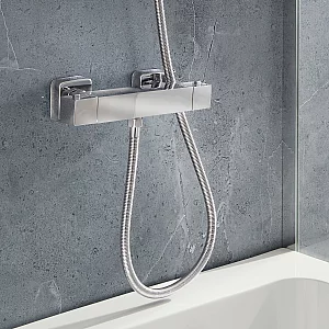 Milano Rune Modern Square Thermostatic Bar Shower Valve Choice of Finish
