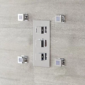 Milano Arvo Modern Front Fix Pack of 4 Square Body Jets Chrome