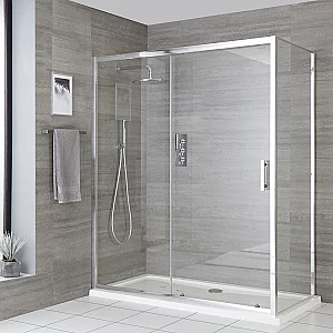 Milano Portland 1400mm Sliding Shower Door and 760mm Side Panel