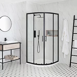 Milano Nero Black Quadrant Shower Enclosure 760mm