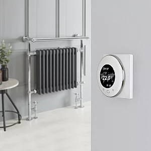 Milano Elizabeth Anthracite Traditional Dual Fuel Heated Towel Rail 930mm x 790mm withOverhanging Rail with WiFi Thermostat