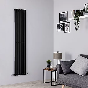 Milano Aruba Vertical Designer Radiator Single Panel 1780mm x 354mm Black