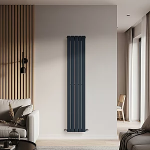 Milano Alpha Flat Panel Vertical Designer Radiator Single Panel 1780mm x 350mm Regal Blue