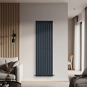 Milano Alpha Flat Panel Vertical Designer Radiator Single Panel 1780mm x 560mm Regal Blue