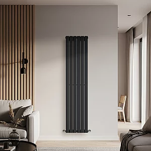 Milano Alpha Flat Panel Vertical Designer Radiator Single Panel 1780mm x 420mm Carbon Grey