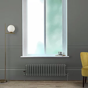 Milano Windsor Horizontal Traditional Column Radiator 3 Column 300mm x 1010mm Mouse Grey