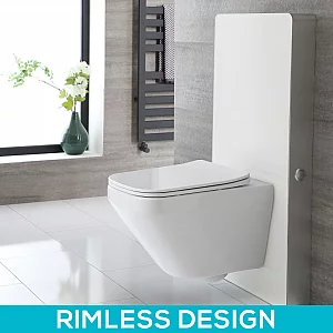 Milano Arca White 500mm Compact WC Unit with Farington Rimless Toilet