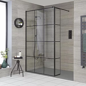 Milano Barq WalkIn Shower Enclosure with Hinged Return Panel and Light Grey Slate Tray 1800mm x 900mm