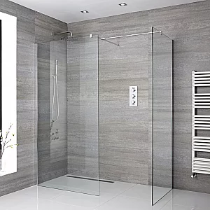 Milano Portland Corner Wet Room Shower Enclosure 1000mm x 760mm No Drain