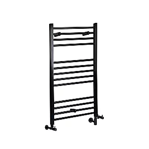1000 x 500mm Dual Fuel Bathroom Heated Towel Rail Black Milano