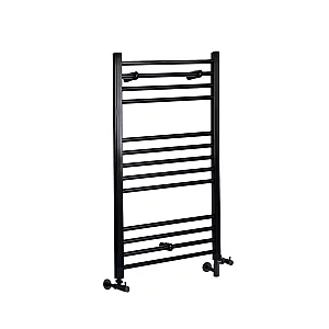 1000 x 600mm Dual Fuel Black Heated or Electric Bathroom Towel Rail