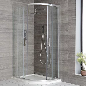 1000 x 800mm Right Chrome Quadrant Shower Enclosure with White Tray