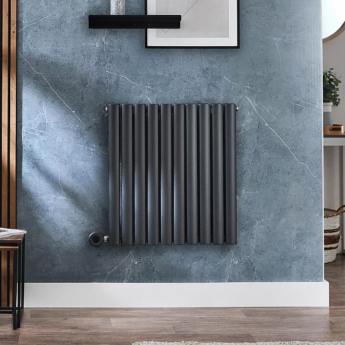 Milano x ECOSO Aruba Electric Anthracite Horizontal Designer Radiator Choice of Size and WiFi Thermostat PlugIn and Hardwired Options