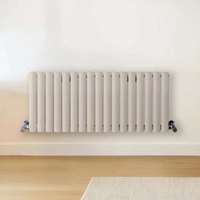 Milano Aruba Horizontal Designer Radiator Double Panel 400mm x 1000mm Pearl White