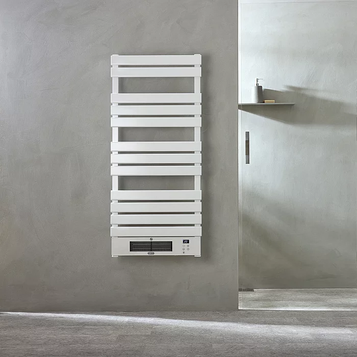ECOSO Linus White Smart WiFi Electric Heated Towel Rail with Fan 1247mm x 555mm