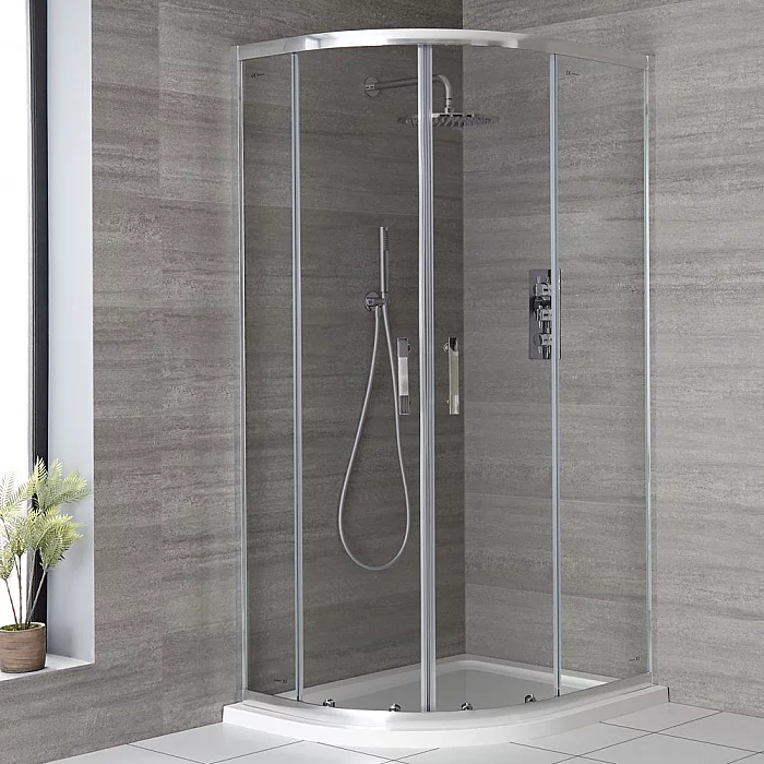 Milano Portland Offset Quadrant Shower Enclosure with Left Hand AntiSlip Tray 900mm x 760mm
