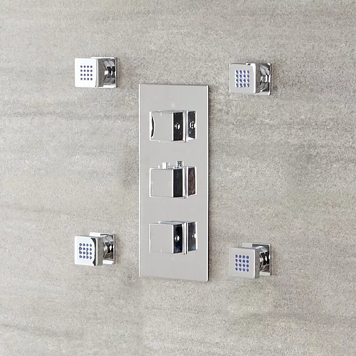 Milano Arvo Modern Front Fix Pack of 4 Square Body Jets Chrome