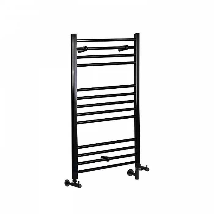 1000 x 500mm Dual Fuel Bathroom Heated Towel Rail Black Milano